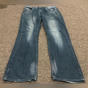 EUC! Express Men's 32 Dark Wash Denim Jeans Slim Fit Low Rise boot cut